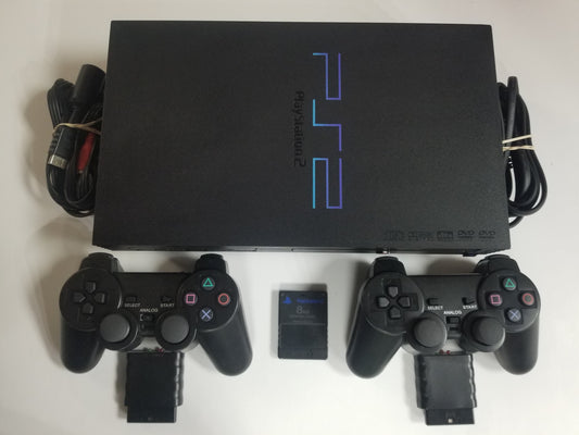 Playstation 2 Console - Black Bundle 2 Wireless Controllers