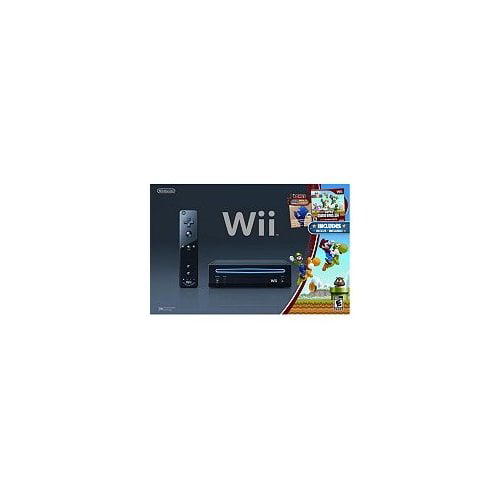 Restored Black Wii Console With New Super Mario Brothers (Refurbished)