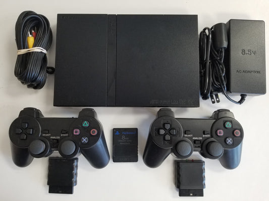 Sony Playstation 2 PS2 Slim console with 2 Wireless Controllers (Refurbished)