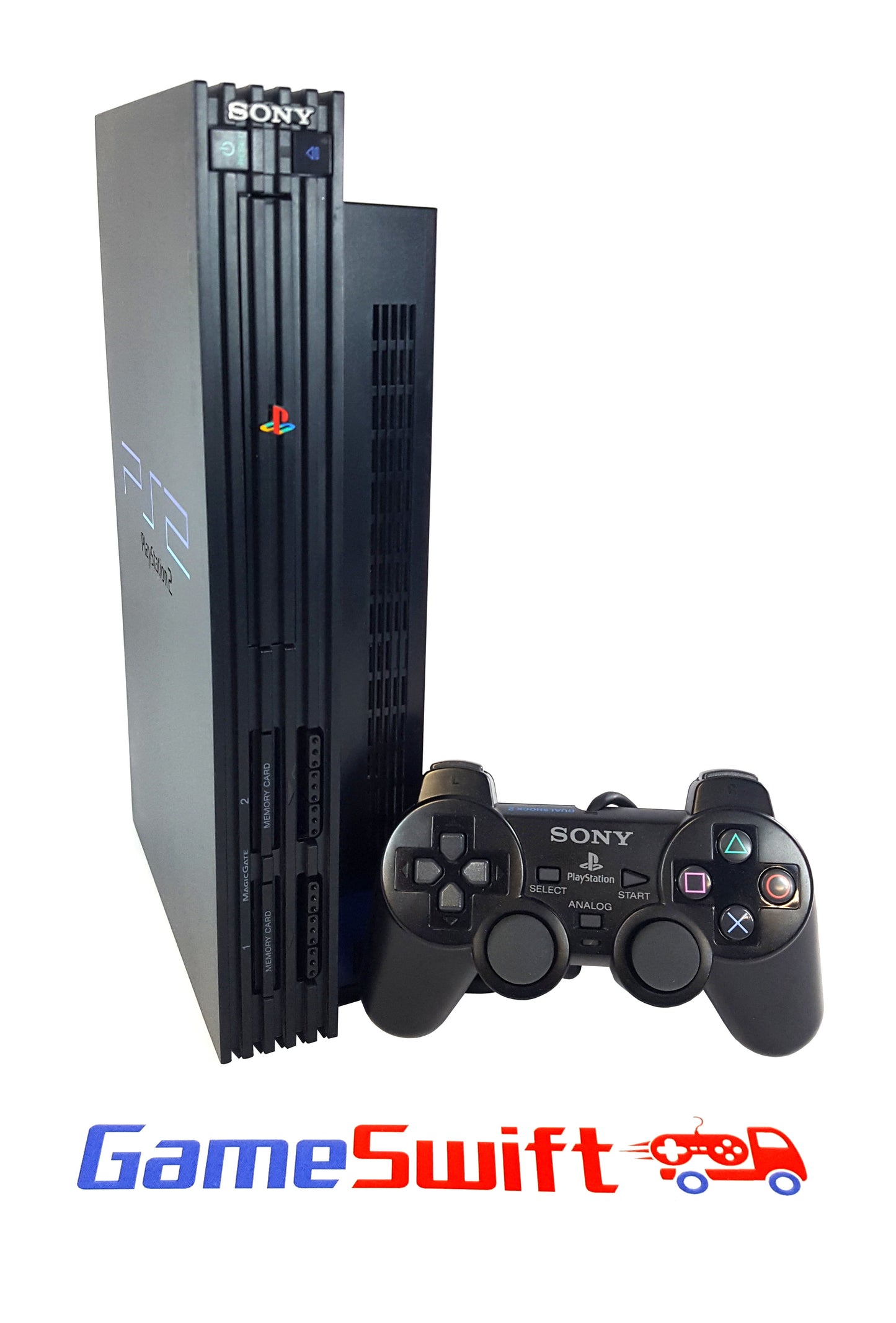 Restored Sony Playstation 2 PS2 Fat Video Game Console Black Controller Power AV Cables (Refurbished)