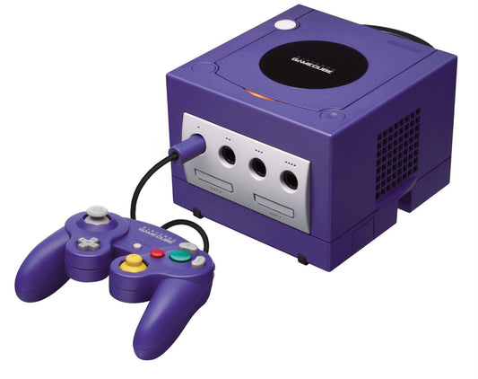 Restored Nintendo GameCube Video Game Console Indigo Purple Matching Controller Cables (Refurbished)