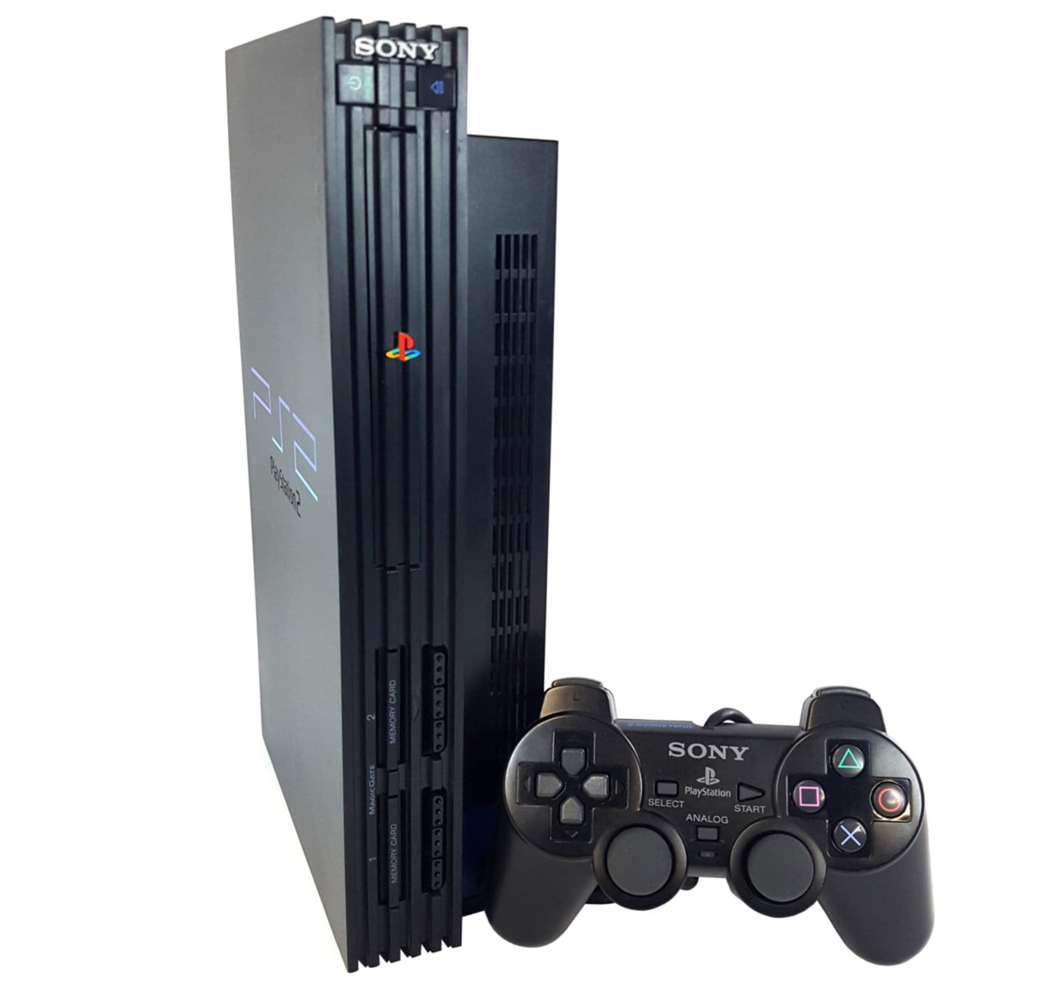 Restored Sony PlayStation 2 PS2 Slim Console Black Matching Controller  Power and Cables (Refurbished) 