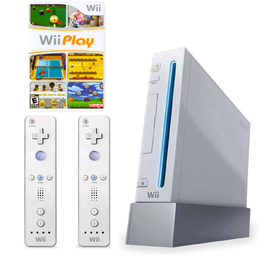 Restored Nintendo Wii Console - White with Extra Controller and Wii Play Game