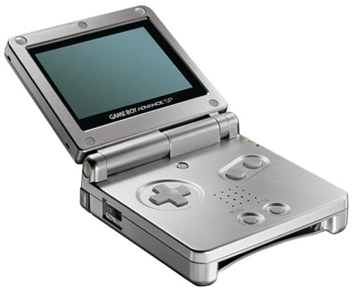 Restored Nintendo Game Boy Advance SP (Platinum Silver) GBA Video Game Console Charger (Refurbished)