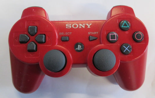 Restored Sony OEM PS3 Dualshock 3 Controller Red For PlayStation 3 (Refurbished)