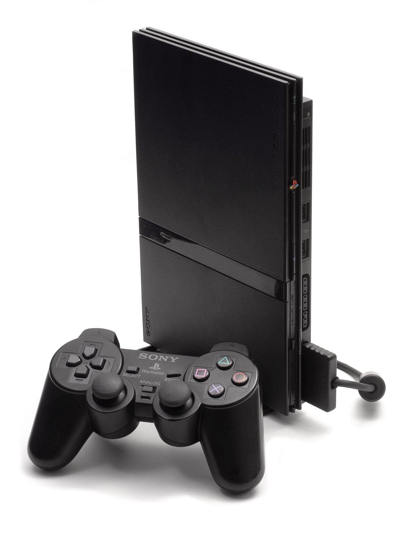 Restored Sony PlayStation 2 PS2 Slim Console Black Matching Controller Power and Cables (Refurbished)